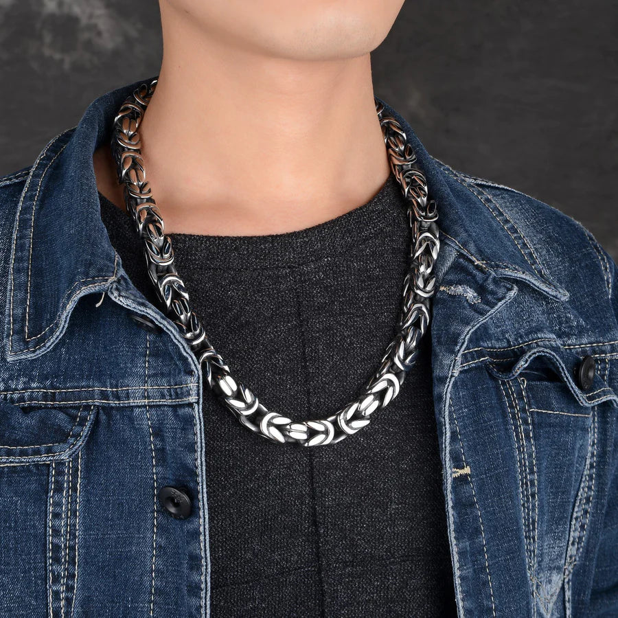 Personalisierte Königskette Massiv Collier Klassisch Edelstahl 1002 Mit Gratis Lieferung