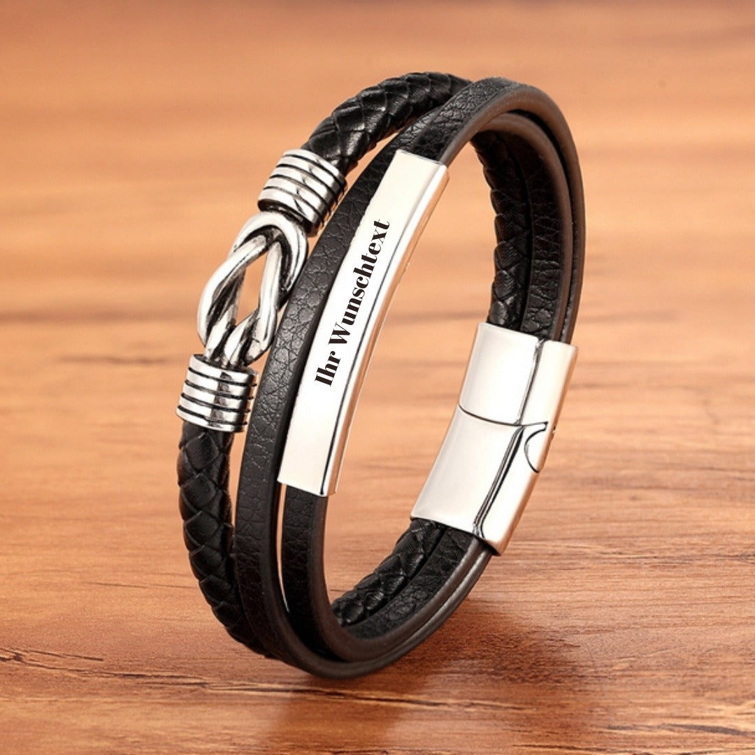 Personalisierte Männer Armband Aus Echtem Leder Geflochtenen Seil Gold / Silber Farbe Trendy Edelstahl Zubehör Armreifen Schmuck