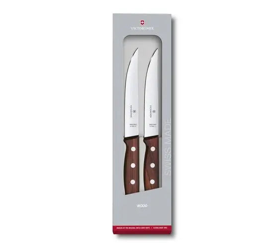 Victorinox Wood Steakmesser-Set, 2-teilig – 5.1120.2RADG, Mit Gratis Gravur