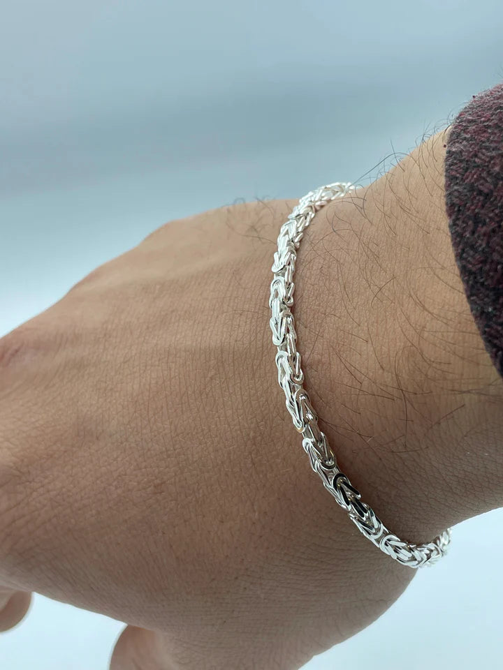 Personalisierte Königskette Armband Klassisch 4 mm (Silber 925) Unisex, Mit Gratis Lieferung