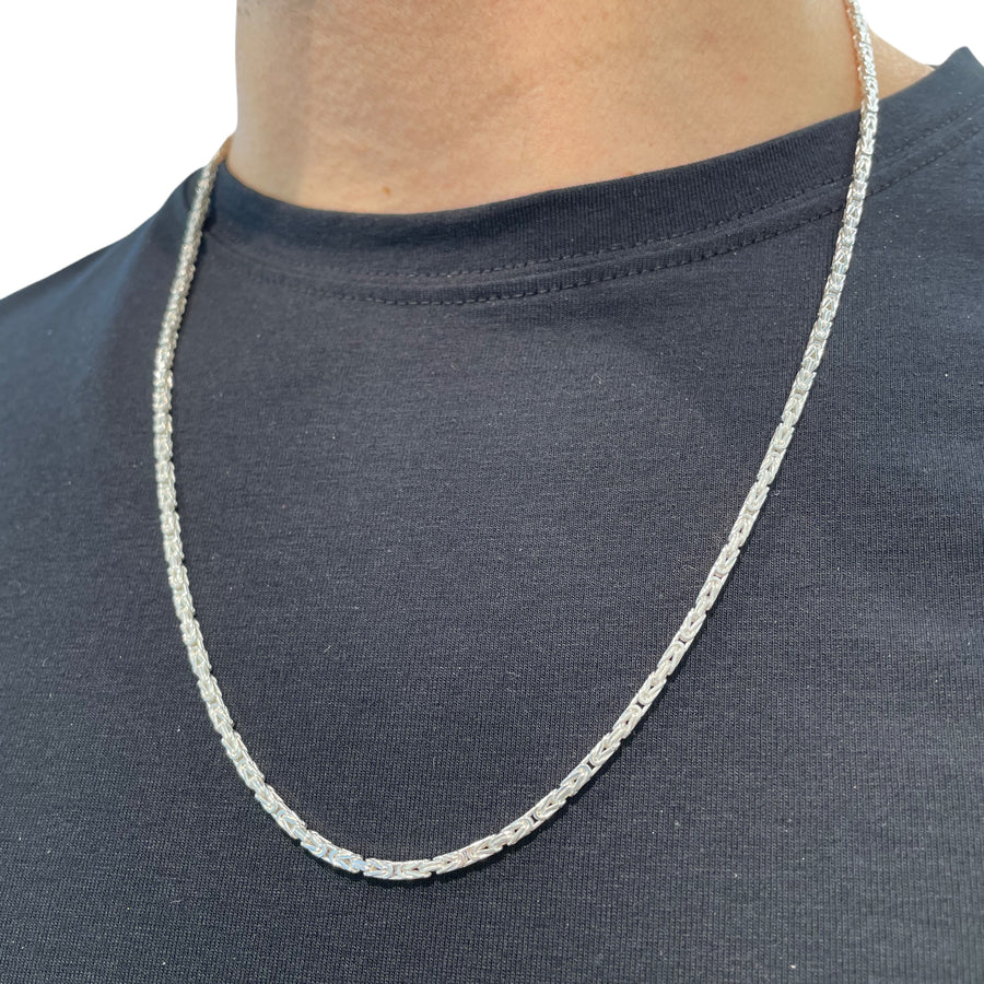 Personalisierte Königskette Collier Klassisch Silber 925 4mm und Mit Gratis Lieferung