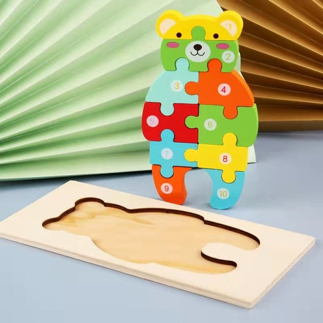 Personalisierte Montessori Holz Puzzles und Spielzeuge für Kleinkinder 2-4 Jahre