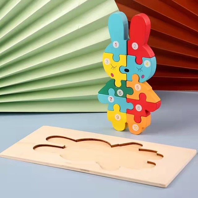 Personalisierte Montessori Holz Puzzles und Spielzeuge für Kleinkinder 2-4 Jahre