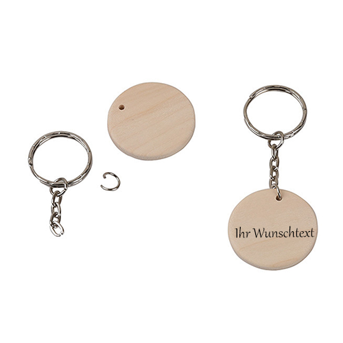 Personalisierte Handwerk Holz Rohlinge Personalisiere Schlüsselanhänger Vorgebohrten Holz Disc Handwerk DIY Schlüsselring.