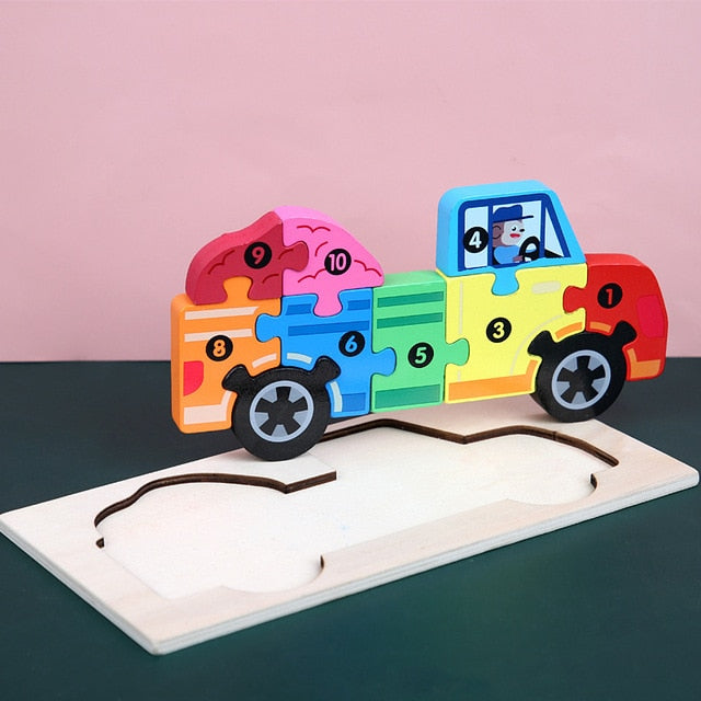 Personalisierte Montessori Holz Puzzles und Spielzeuge für Kleinkinder 2-4 Jahre