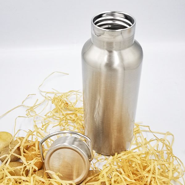 Personalisiere Doppelwandige Vakuum-Wasserflasche Offener Trinkbecher aus Edelstahl 304 mit Stahldeckel-Wasserflasche für Sport und Natur