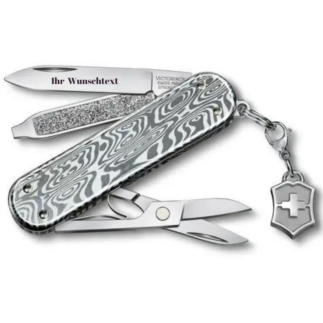 VICTORINOX CLASSIC SD BRILLIANT DAMAST - 0.6221.34 , MIT GRATIS GRAVUR