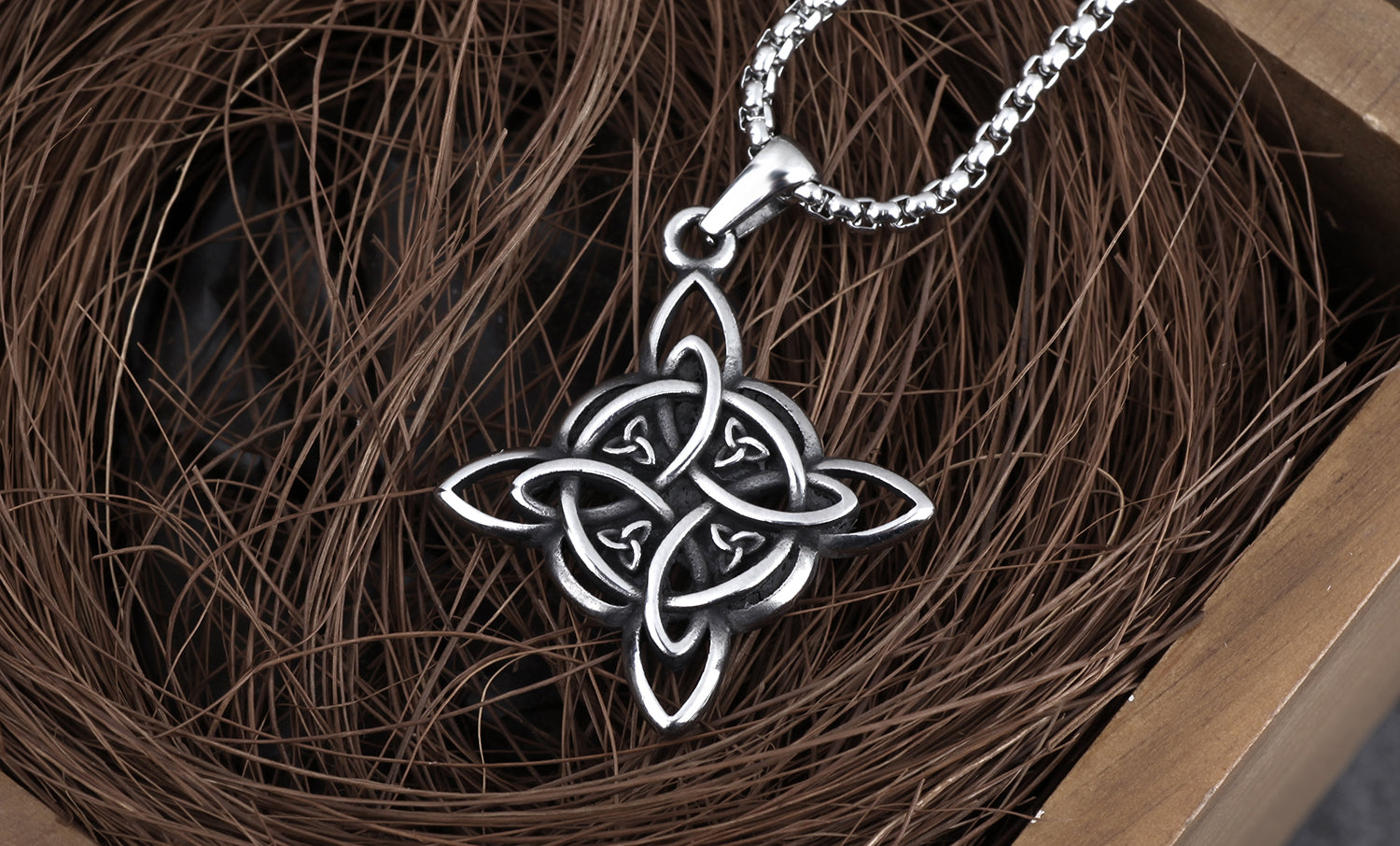 Persolisierte Edelstahl Viking Celtics Knoten Anhänger Halskette herren Kette Nordic Odin Trinity Viking Halskette Schmuck Geschenk